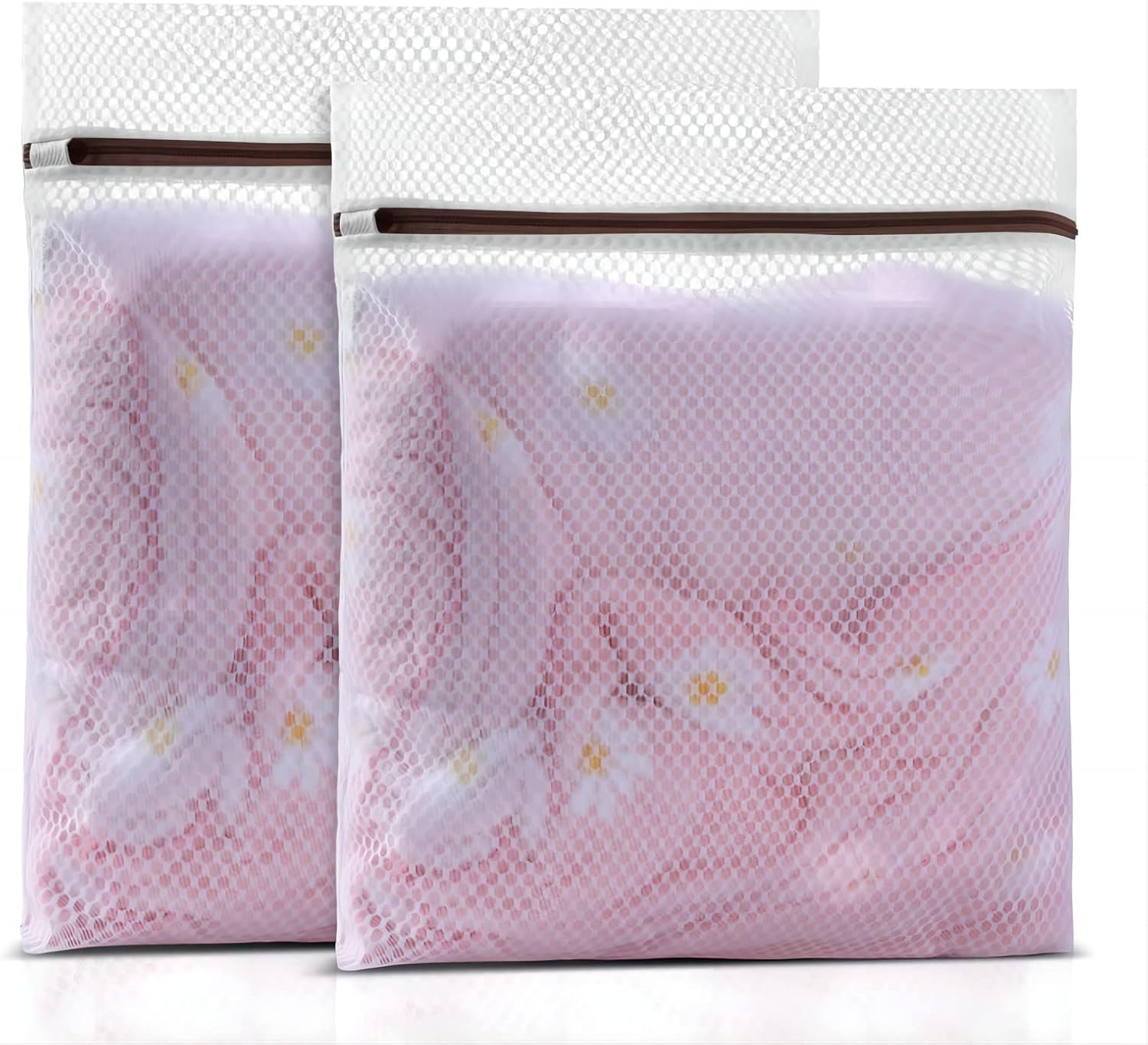 GOGOODA Mesh Laundry Bag for Delicates Set of 2 Lingerie Bags for Washing Machine Great for Laundry, Hosiery, Blouse, Underwear, Pantyhose, Socks(Set of 2)