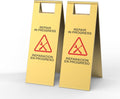 Stainless Steel Repair In Progress Sign Portable Foldable Sign 2-Pack (Gold)