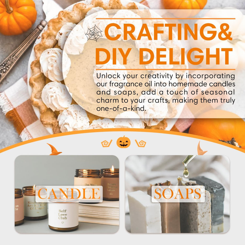 SALKING Pumpkin Pie Fragrance Oil, 120ml (4 Fl Oz) Premium Essential Oils for Diffuser, Candle Scents for Candle Making, Soap Making Supplies, Autumn Scented Diffuser Oil, Halloween Thanksgiving Gift