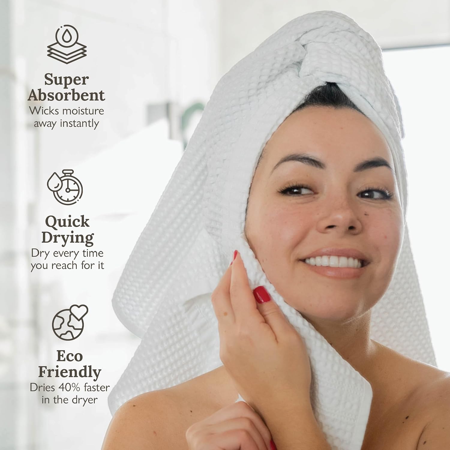 GILDEN TREE Waffle Bath Sheet Large Bath Towels Quick Dry Thin Body Towels, 40x80 Oversized Bath Towels for Adults, 2 Pack Bath Sheet Set, Classic Style (White)