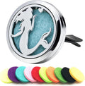 30mm Car Essential Oil Diffuser Vent Clip Air Freshener Vent Clips Aromatherapy with 10 Felt Pads Car Accessories Mother's Day for Women (Mermaid)