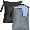 OTraki 2PCS Wet Bags 16x20 inch Medium Wet Dry Bag for Swimsuit and Towels Waterproof Beach Swimming Bag, Wet Dirty Clothes Gym Bags with Handle for Workout Yoga (Black & Grey)