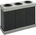 Safco Trash Can Recycle Bin Combo, 28 Gallon Each (3 Bin), At Your Disposal Recycling Center, Black/Grey