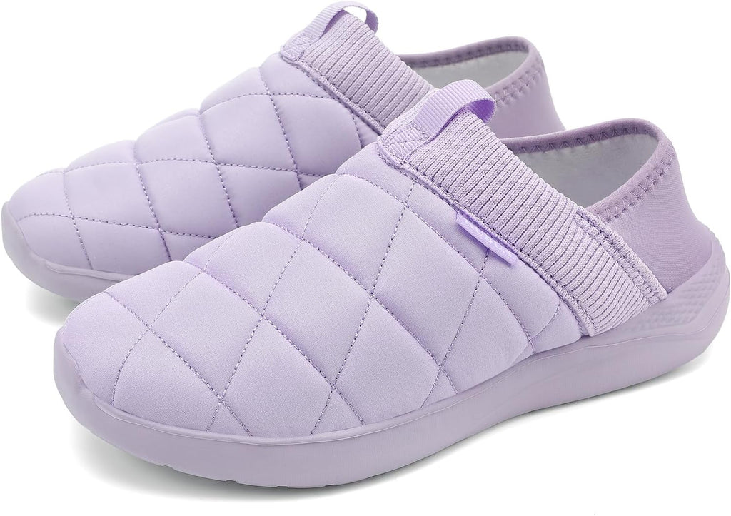 KUBUA Slippers for Men and Womens Indoor House Shoes Plush Slip on Outdoor Garden Loafers