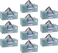 VENO 10 Pack Moving Bags for College, Heavy-Duty Storage Totes, Moving Boxes and Wardrobe Packing Supplies Alternative - Extra Large Durable Laundry Bags for Clothes (Light Blue Matte, 10 Pack)