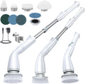 LABIGO Electric Spin Scrubber, Cordless Cleaning Brush Scrubber with 7 Replaceable Brush Heads and Adjustable Extension Handle, IPX7 Waterproof Power Cleaning Brush for Bathroom Tub Floor Tile Shower