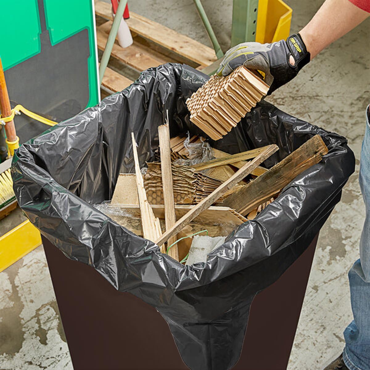 Contractor Heavy Duty Trash Bags 55 Gallon | 26 Count | 2 MIL | 36" X 56" | Large Black Flap Tie Construction Garbage Bags for Business Home Commercial, Industrial, Storage, Outdoor