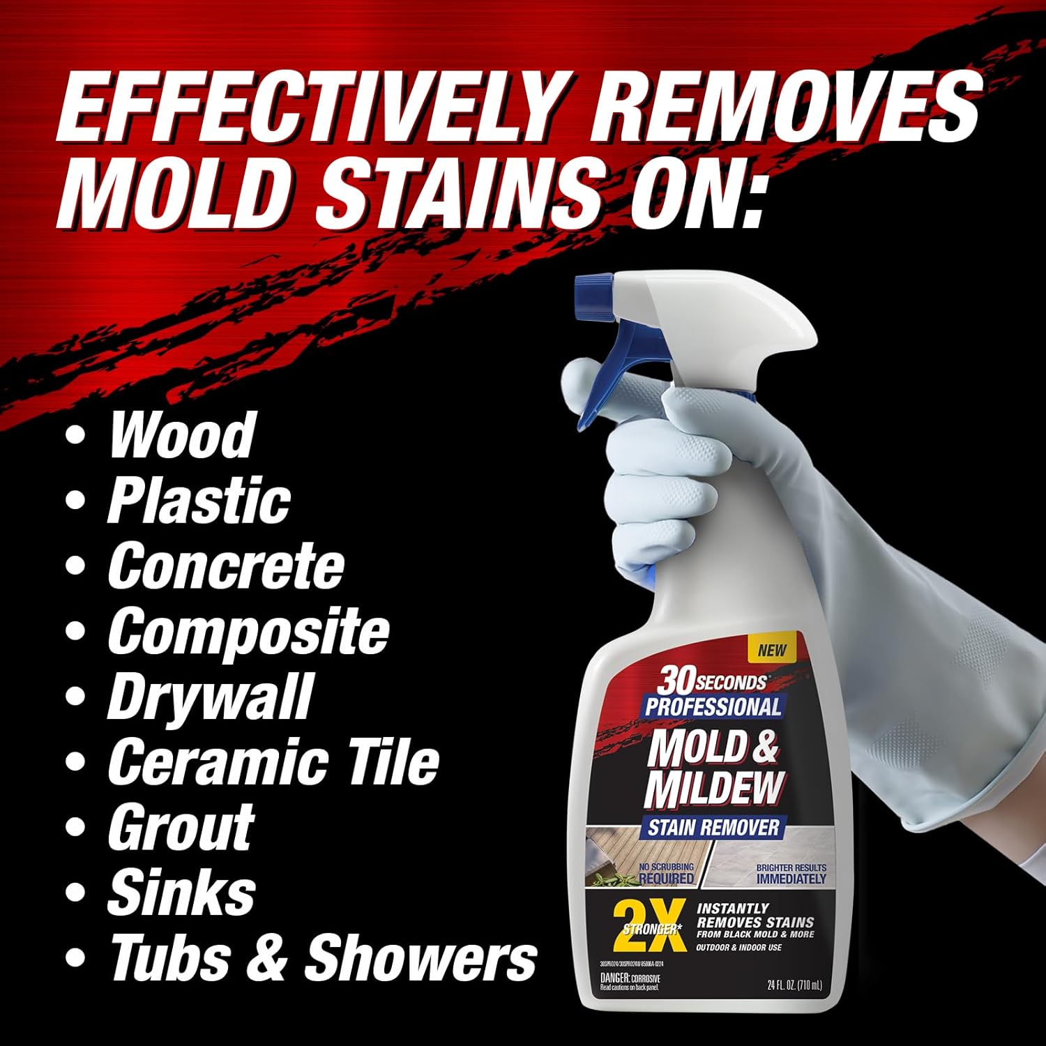 30 SECONDS Pro Mold and Mildew Stain Remover | Scrub Free | Brighter Results Instantly | Ready To Use | 32 Fl. Oz. (2 PACK)