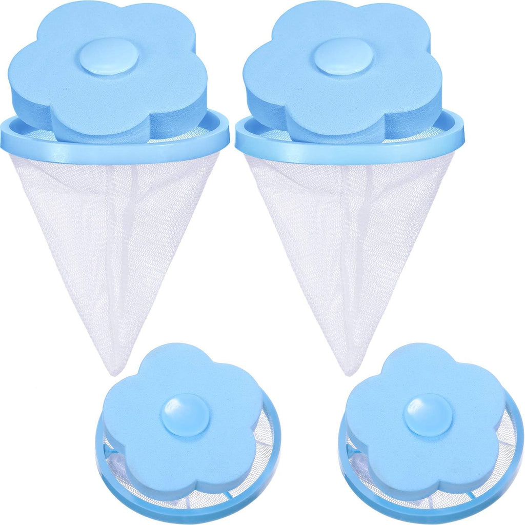 Hestya 4 Pieces Pet Hair Remover for Laundry, Lint Catcher for Washing Machine Laundry Hair Catcher Lint Mesh Bag Reusable Household Filter Net Pouch Floating Traps