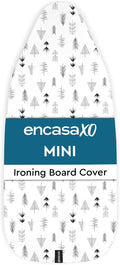 Encasa XO Ironing Board Cover and Pad 28"x12" - Thick 3mm Felt Padding, Drawstring Tightening & Lock, Easy Fit, Scorch & Stain Resistant, Fits Mini Ironing Board - White Tiles