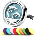 30mm Car Essential Oil Diffuser Vent Clip Air Freshener Vent Clips Aromatherapy with 10 Felt Pads Car Accessories Mother's Day for Women (Dolphin)
