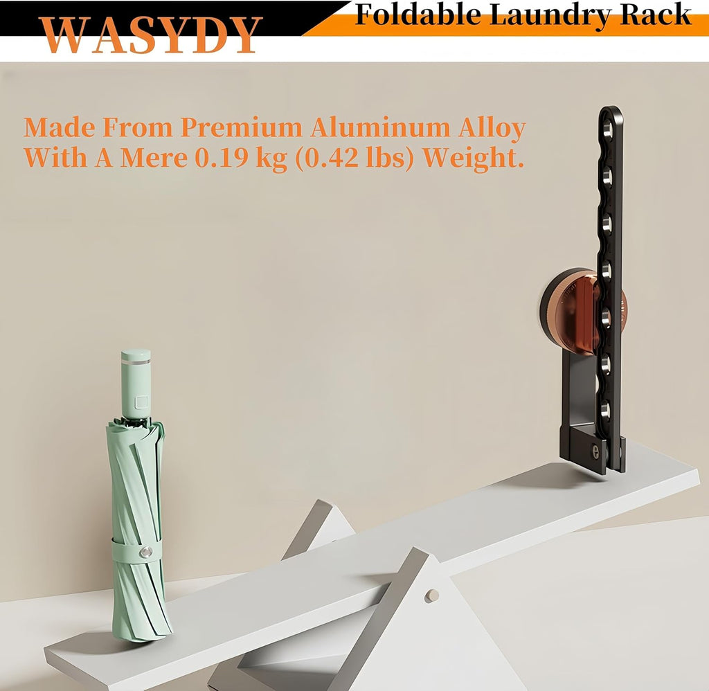 Wall Mounted Clothes Drying Rack,Laundry Dryer Hanger With Suction Cup,Foldable Aluminum Space Saving Laundry Hanger Wall Mount,Folding Portable Clothes Hanger For Laundry Room,Bathroom,RV,Travel
