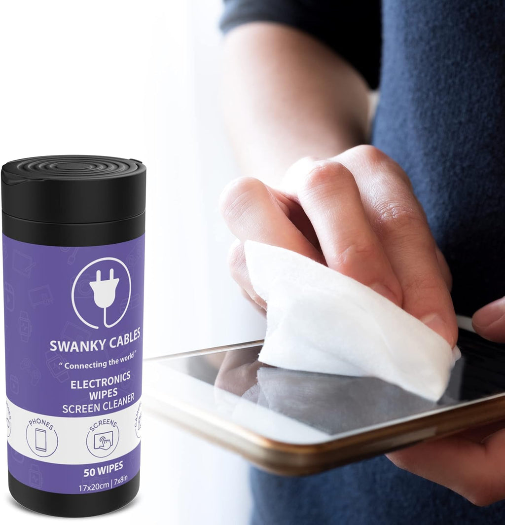 Screen Cleaner Wipes: Electronic Wipes for Screens - Computer Screen Wipes for Lens, Phone, Tv Screen and Monitor Cleaning - Tech Wipes & Microfiber Cloth (Canister, 300 Count)