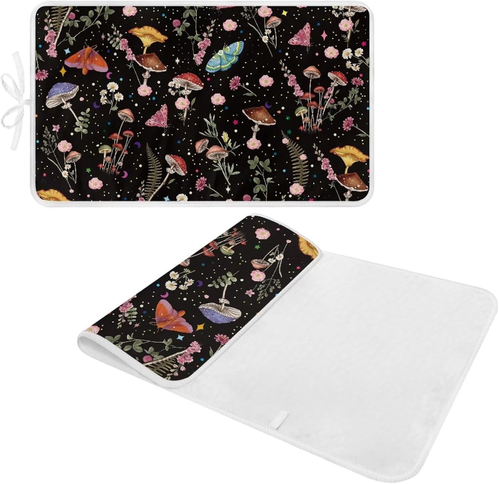 Mushroom Ironing Mat Portable Ironing Pad Blanket for Table Top Heat Resistance Travel Small 32 x 16 Inch Foldable Lightweight Iron Mats for Washer and Dryer