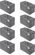 VENO 8 Pack Moving and Storage Bags, Heavy Duty, Alternative to Moving Boxes, Large Packing Totes Supplies for College Dorm Room with Zipper for Clothes, Wide Open Design (Dark Gray, 8 Pack)