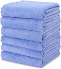 kimteny Kitchen Cloth Dish Towels, 13x28 Inches Premium Dishcloths, Super Absorbent Coral Velvet Microfiber Cleaning Cloths, Fast Drying Rags for Washing Dishes (13x28-6 Pack, Blue)