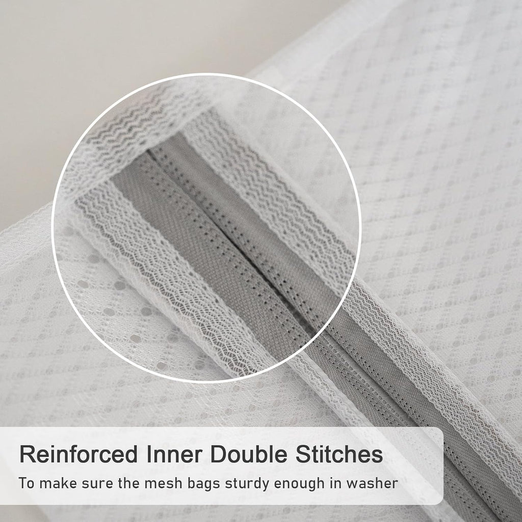 Polecasa 3Pcs 16 x 20 Inches Extra Durable 125g Diamond Mesh Laundry Bags with Sturdy Zipper for Delicates, Protect Clothes in Washing Machine, Laundry Room Essentials for College, Dorm (3 Large)