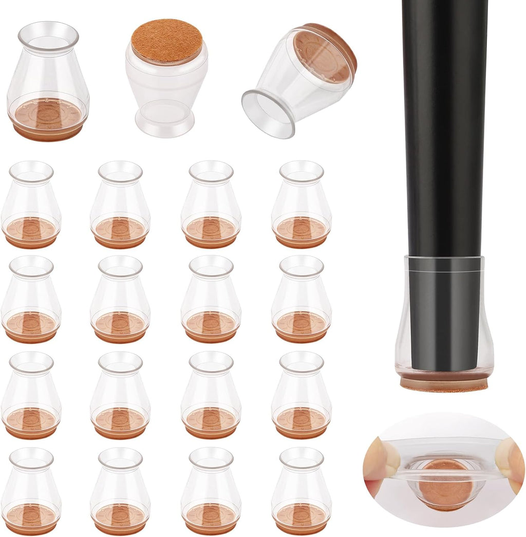 32 Pcs Extra Small Chair Leg Floor Protectors, Silicone Chair Leg Protectors for Hardwood Floors, High Elastic Chair Leg Caps, Chair Leg Covers Protect Wooden Floors from Scratching, Thick, Won't Tear