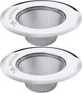 Mesh Sink Strainer Set of 2, MSY BIGSUNNY Stainless Steel Kitchen Sink Strainer Kitchen Drain Strainer with Large Wide Rim 4.5 inch Diameter for Kitchen Sinks