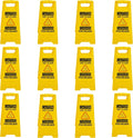 12 Pack A-Frame Caution Wet Floor Safety Signs，Foldable Double Sided Warning Boards for Storefront，Lobby，Mall，Gym，Spa