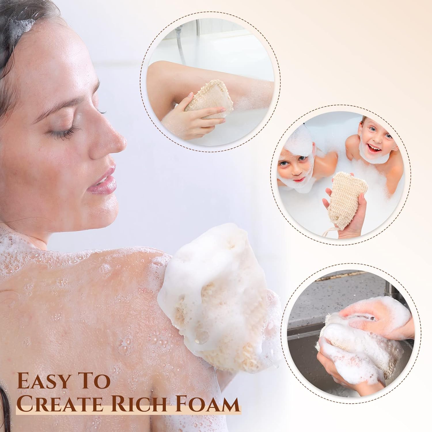 Rtteri 150 Pcs Soap Exfoliating Bag, Natural Sisal Soap Pouch Saver Body Shower Bar Mesh Body Net with Drawstring for Foaming and Drying