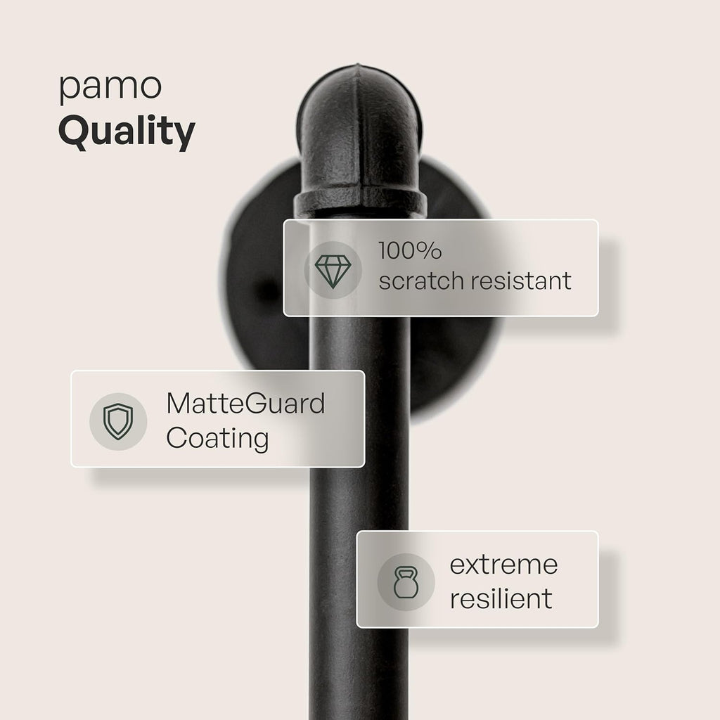 pamo Industrial Pipe Clothing Rack with Shelf - 130 lbs Capacity - Free Standing Clothes Rack and Walk In Closet for Wardrobe