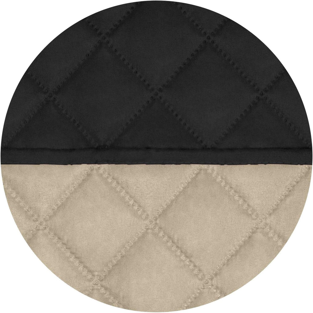 PureFit Reversible Quilted Oversized Recliner Sofa Cover, Water Resistant Furniture Protector, Washable Couch Cover with Elastic Straps for Kids, Dogs, Pets (Large, Black/Beige)