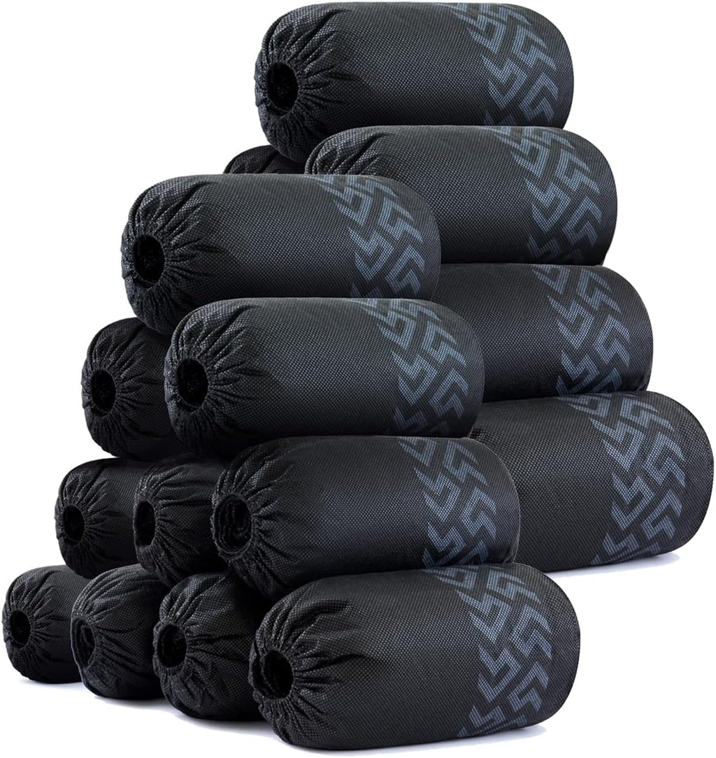 Non-Slip Shoe Covers Disposable, XL Large 200-Pack | Black Breathable Boot Covers for Indoor Use | Stretchable, Durable Non-Woven Fabric | Fits Men's Size Up to 13, Shoe Protectors for Home & Work