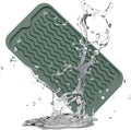 ZLR Silicone Dish Drying Mat for Kitchen Counter, Eco-Friendly Fast Dry Dish Mat, Easy Clean Multi Usage Drying Matt, Heat Resistant Trivet, 6" x 12" Extra Small, Dark Green
