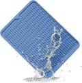 ZLR Silicone Dish Drying Mat for Kitchen Counter, Eco-Friendly Fast Dry Dish Mat, Easy Clean Multi Usage Drying Matt, Heat Resistant Trivet, 12" x 16" Large, Lichen Blue