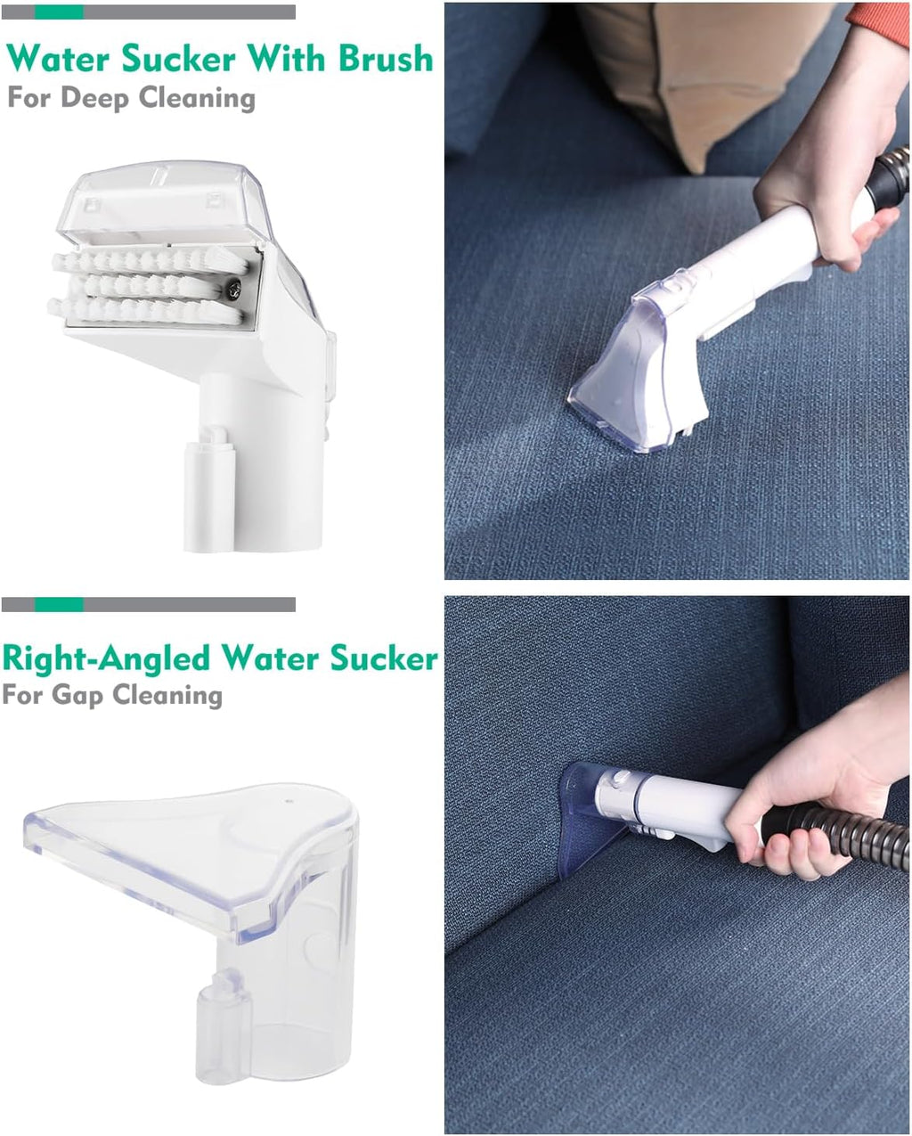 HAUSHOF Portable Carpet Spot and Upholstery Cleaner, Lightweight Handheld Deep Cleaner Machine for Pet Stains, Sofa, Rug, Mattress, Car Seat and Curtain, White & Light Grey