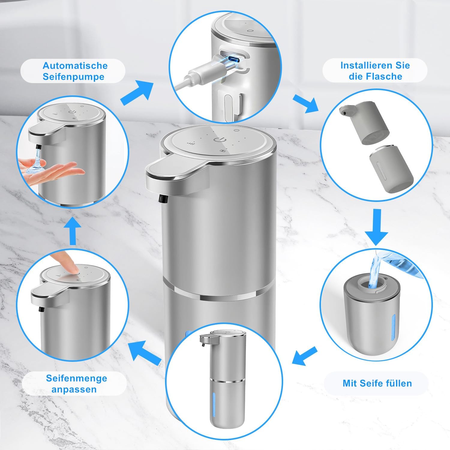 Automatic Liquid Soap Dispenser Bathroom Kitchen Dish Liquid Body Shampoo Shower Gel Hand Free Liquid Wall Mount Touchless Soap Dispenser 380ml Auto Liquid Dispenser Sylfu