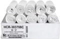 Aluf Plastics High Density Trash Bags, 30 Gallon, 500 Count, 8 Micron (eq), 30" x 37", Clear, for Bathroom, Office, Industrial, Commercial, Janitorial, Municipal, Recycling