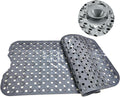 Bath Tub Mat Non Slip, 39 x 16 Inch Long Shower Mat, Machine Washable Bathmat with Drain Holes (Gray)