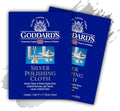 Goddard's Silver Polishing Cloth for Jewelry, Remove Tarnish on Plated or Sterling Silver, Gold, Antiques, and Leaves Tarnish Protection, 2 Cloths