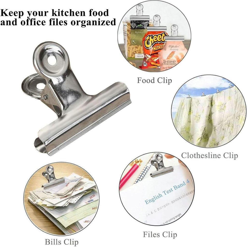 18 Pack Stainless Steel Chip Bag Clips Heavy Duty Food Bags Clamp Clips for Kitchen Office School (2In)