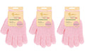 Evridwear Exfoliating Gloves for Shower, 100% Nylon Thick Soft Medium Heavy Bathing Gloves Dead Skin Remover Body Scrubber Smooth Skin with Hang Loop, 3 Pairs Moderate Pink