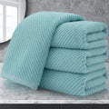 Teal Hand Towels for Bathroom, Bathroom Hand Towels Set of 4, Large 18" x 28" - Quick Dry | Lightweight | Soft | 100% Cotton | Absorbent, Thick Fluffy Towel Set for Showering, Aqua Towel Gift Set