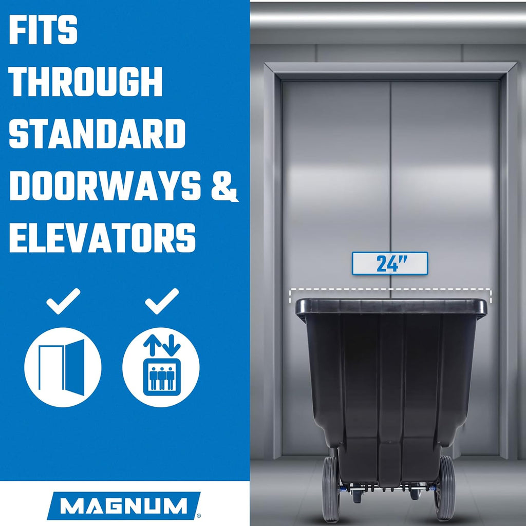 Magnum Tilt Truck, 1/2 Cu. Yd. Capacity Dump Cart with Non-Marking 12” Wheels & 5” Casters for Handling, Transporting on Construction Jobsites, 750 lbs, Trash Cart with Wheels DUC12T-NM-04PK (4-Pack)