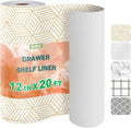 OcePor Non-Adhesive Drawer and Shelf Liner 12IN x 20FT，Non Slip Cabinet and Cupboard Liner, Kitchen Cabinet Liners for Shelves, Waterproof Drawer Shelf Liners for Cabinets/Bathroom Cupboard