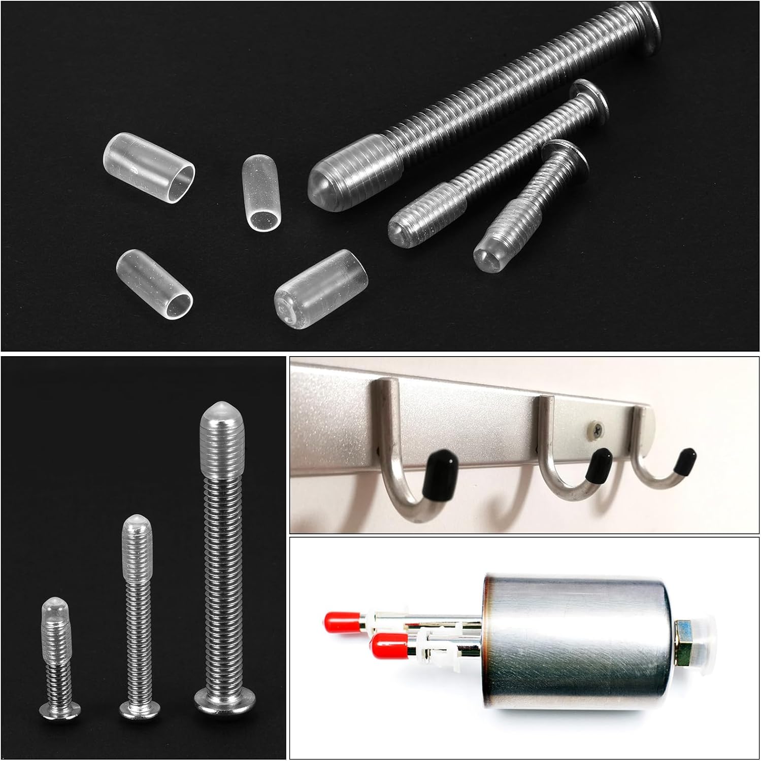 uxcell 20pcs Rubber End Caps Protective Caps 20mm ID Vinyl PVC Round Tube Bolt Cap Cover Screw Thread Protectors, Clear