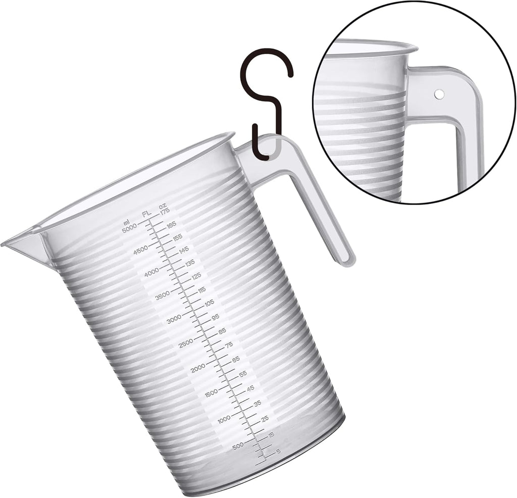 Amazing Abby - Michelle - 128-Ounce (1-Gallon, 4-Quart) Unbreakable Plastic Measuring Pitcher (2-Pack), Measuring Jug with Conversion Chart, Food-Grade, Dishwasher-Safe, Great for Kitchen, Lawn, Pool