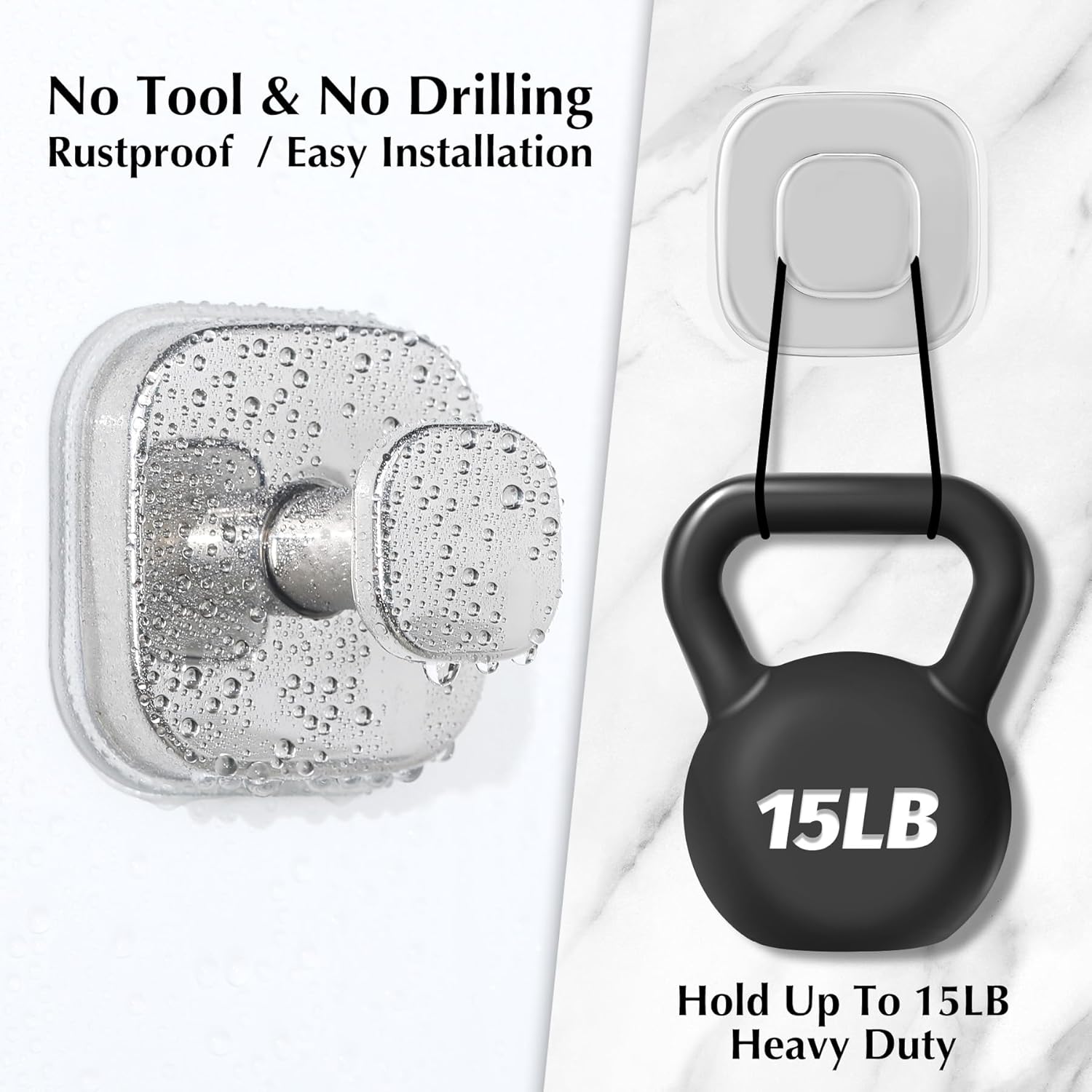 Suction Cup Hooks for Shower - Reusable No-Drill Mounting - Hooks for Towels, Robes & Loofah on Metal, Glass, Mirrors, Tile & Smooth Non-Porous Surfaces (4, Chrome Polished)