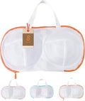 8 Pcs Bra Wash Bags for Laundry - Lingerie Mesh Bag Set Underwear Brassiere for Washing Machine With Zipper for Women Delicates Yellow (32A-36C Cup)