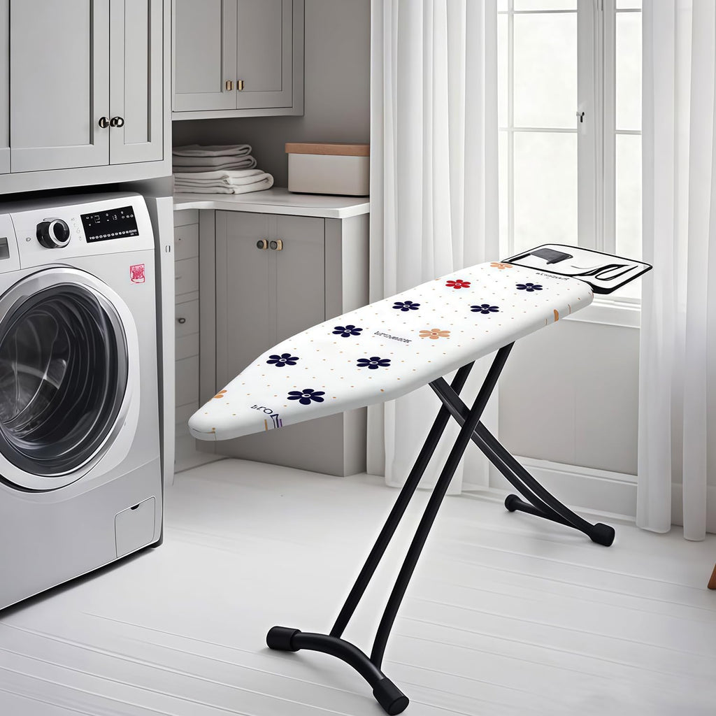 Ironing Board Cover with Two 5MM Thick Feltpads,13"x43"Heat Resistant Replacement Ironing Board Cover and Pad,Fits Standard Ironing Boards,Durability and Easy to Install