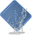 ZLR Silicone Dish Drying Mat for Kitchen Counter, Eco-Friendly Fast Dry Dish Mat, Easy Clean Multi Usage Drying Matt, Heat Resistant Trivet, 16" x 18" XL, Lichen Blue