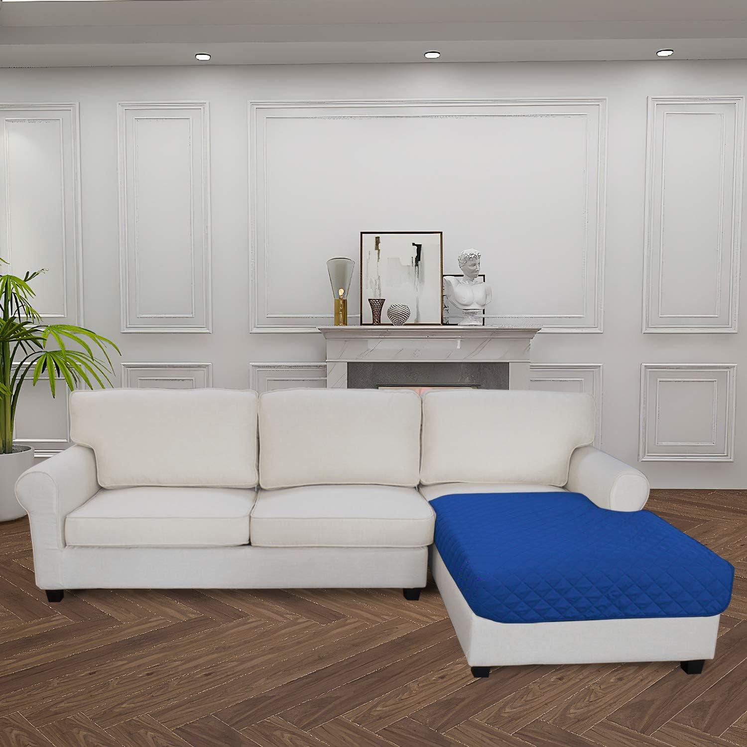 Easy-Going Sectional Couch Covers for Dogs L Shape Sofa Cover Reversible Sofa Slipcover Chaise Lounge Cover Furniture Protector Cover for Pets Dog Cat (42 x 68 inches, Classic Blue/Classic Blue)
