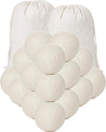 26 Pieces Wool Dryer Balls Set 24 XL Reusable Wool Balls with 2 Muslin Bags Anti Static Dryer Balls Natural Fabric Softener Wool Ball for Clothes Laundry Anti Wrinkle Saving Energy and Drying Time