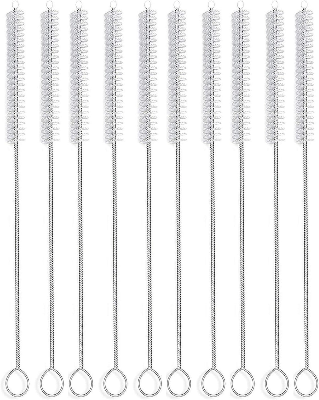 Long Straw Brush, Nylon Flexible,Reusable Pipe Tube Cleaner 12-ihch X 2/5-inch Set of 10