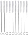 Long Straw Brush, Nylon Flexible,Reusable Pipe Tube Cleaner 12-ihch X 2/5-inch Set of 10